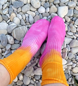Image of Dip Dyed Socks pink orange