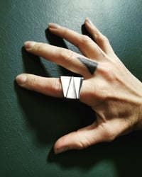 Image 1 of STERLING SILVER BRUTALIST STACKER 