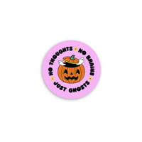 No Thoughts No Brains Just Ghosts Mini Sticker