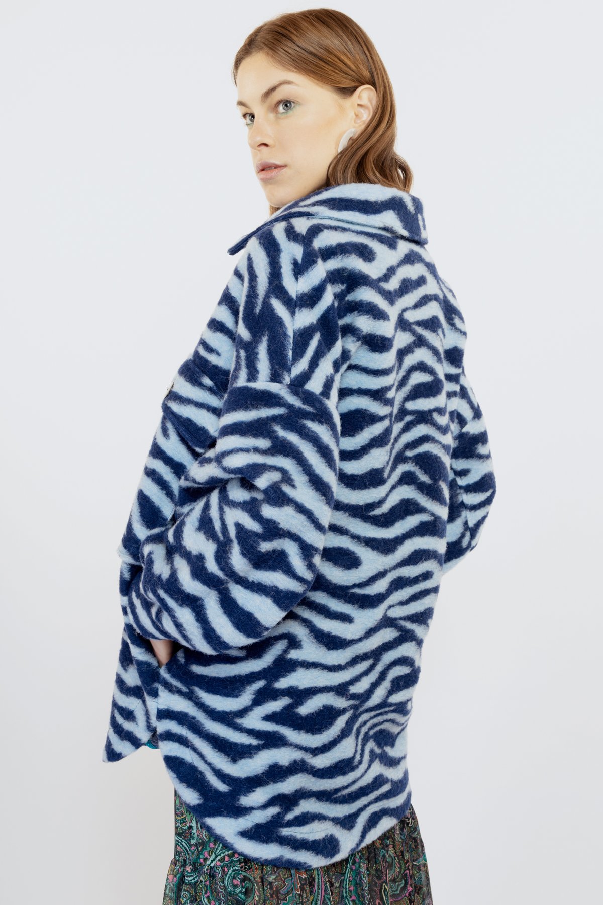 Image of CAPPOTTO COLETTE ZEBRA BLU NAVY € 267 - 50%