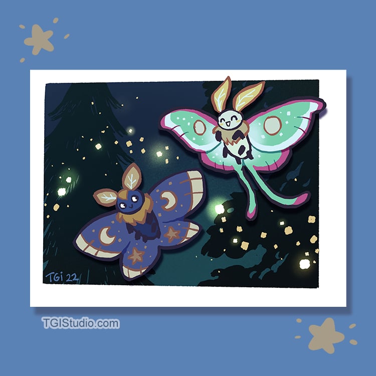 **Sale** Night Moth Print 5x7