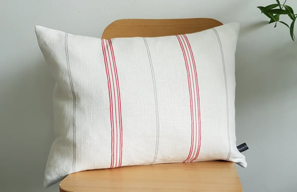 Image of Rectangular Linen Striped Scatter Cushion 