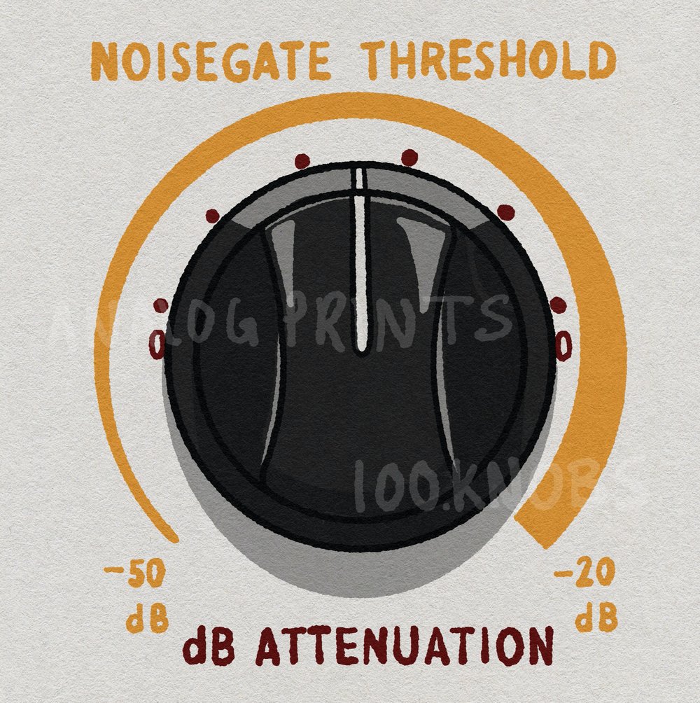 #100knobs 058/100 4060 Noise Gate Threshold dB Attenuation POSTER