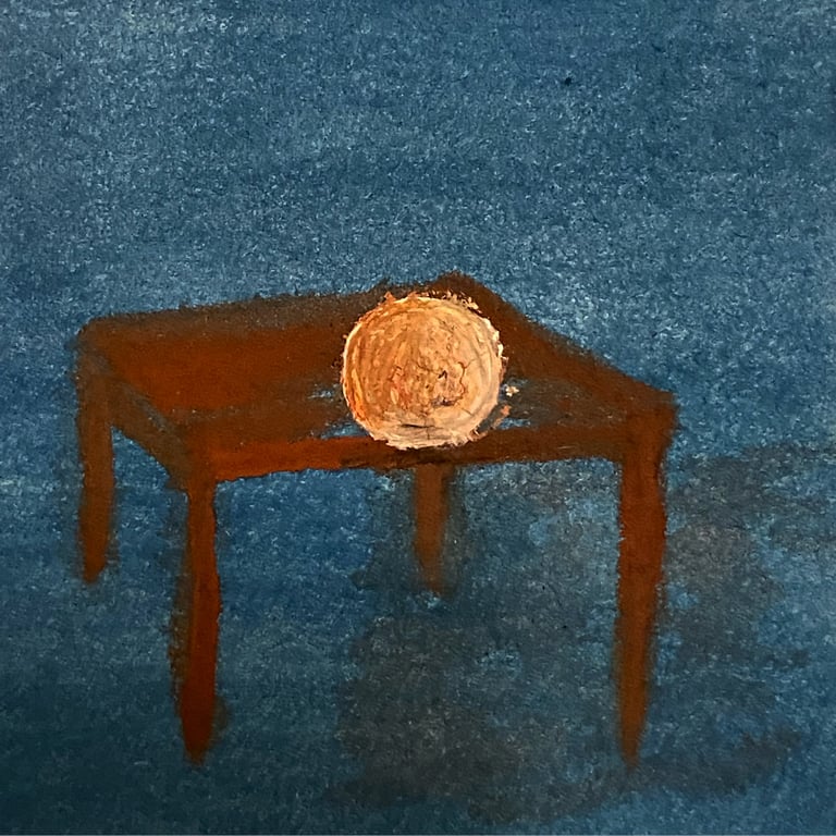 Orange on small table 