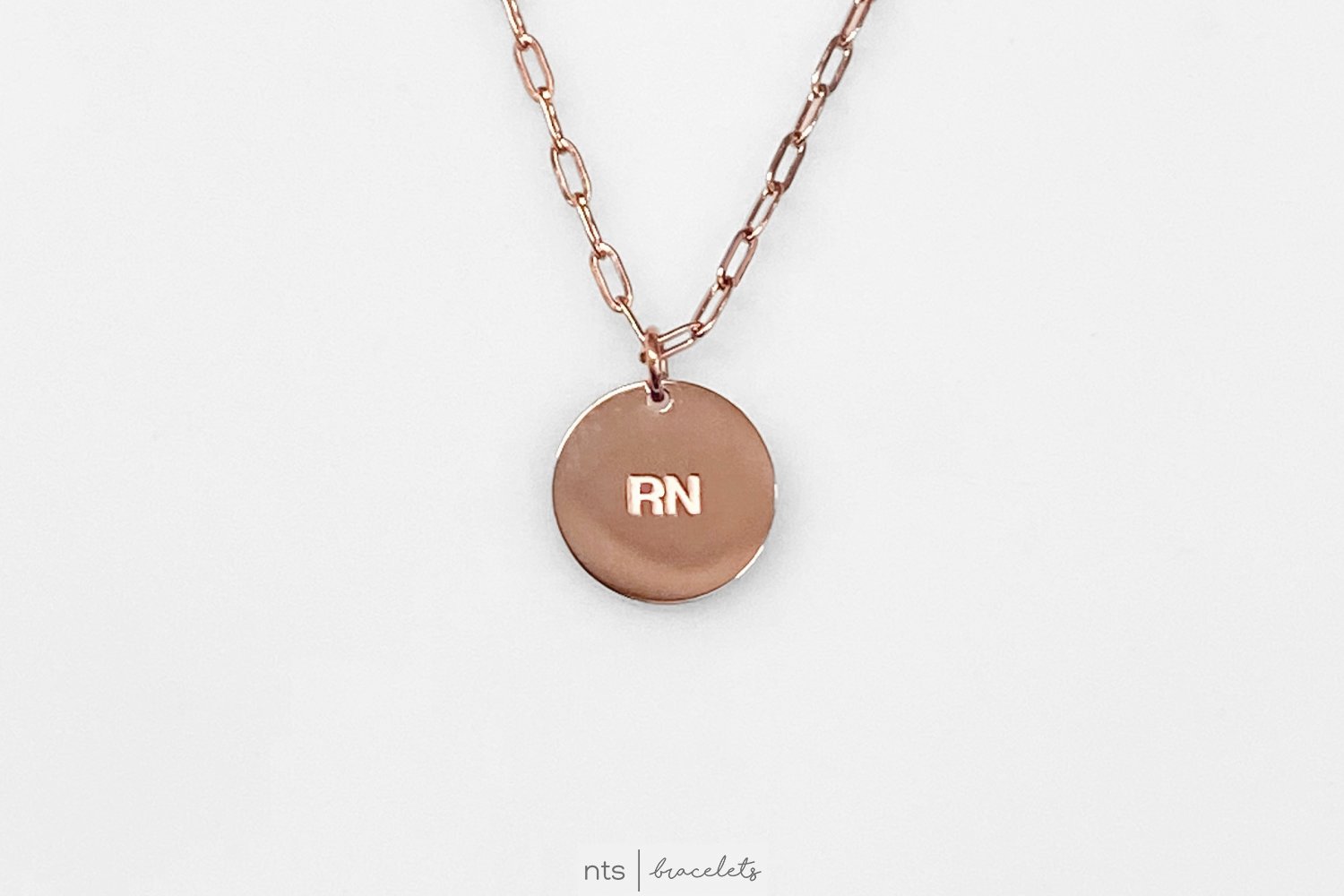 Image of ROSE GOLD AVERY WOODS x NTS CIRCLE EKG NECKLACE (Limited Edition + Rose Gold)