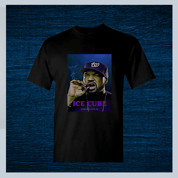 Image of "Ice Cube" Adult Unisex Cotton Short Sleeve Black Crew