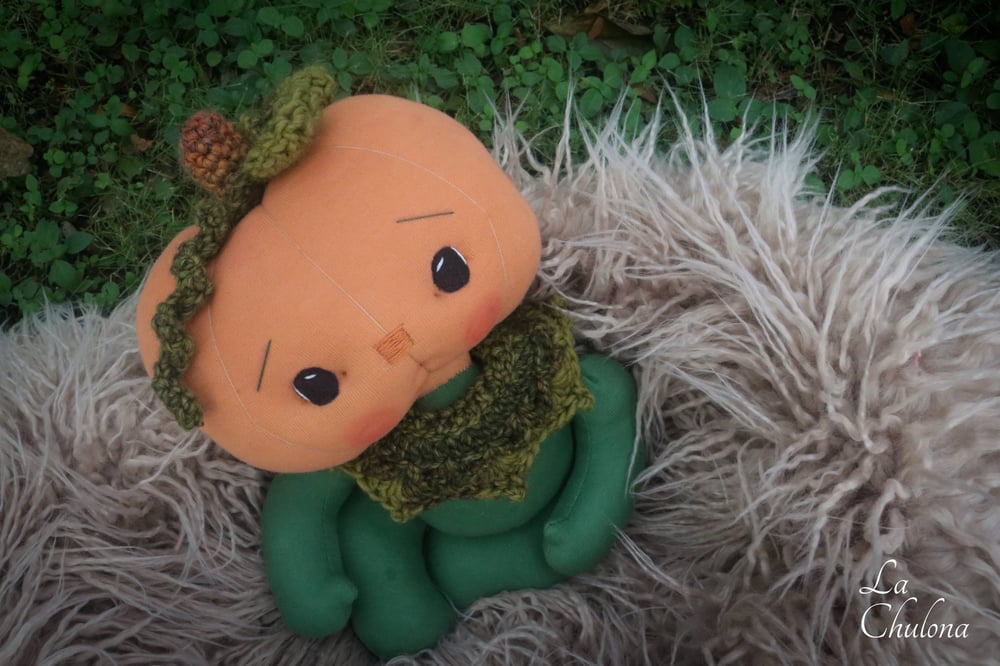 Image of Pumpkin- 14  inch Soft Sculpted Pumpkin doll