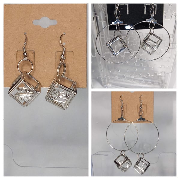 Image of Gems Cubed Dangle Earrings