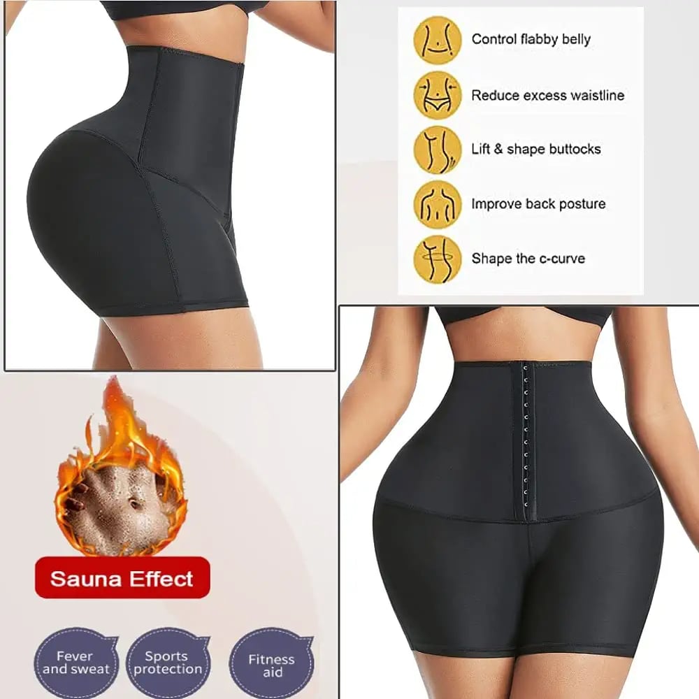 Image of slimming pants waist trainer shapewear tummy hot thermo sweat leggings fitness workout sweat sauna 