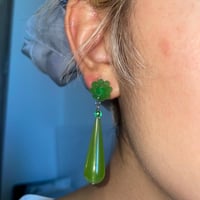 Image 4 of Green Daisy Earrings 
