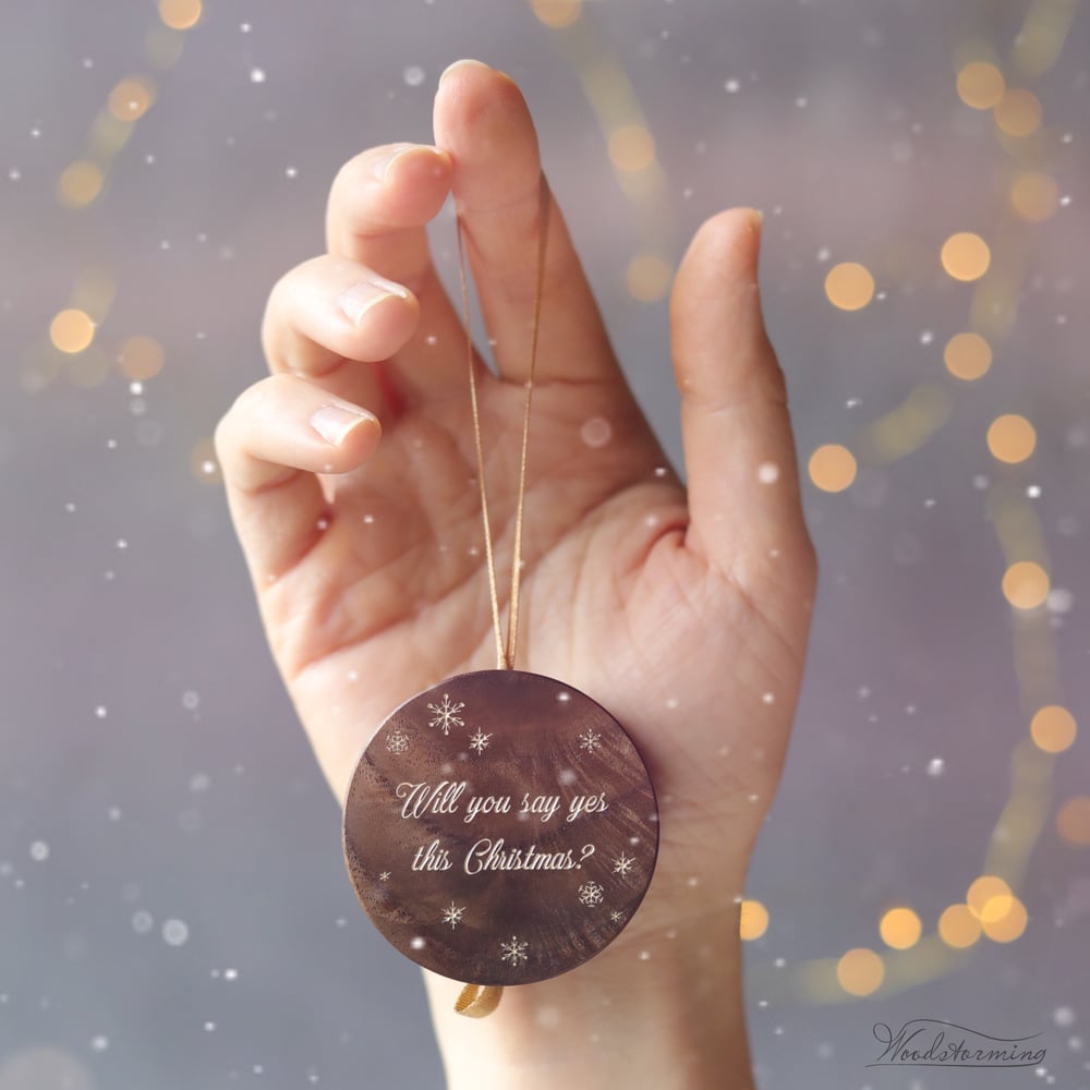 Image of Hanging round proposal box - Christmas tree ornament