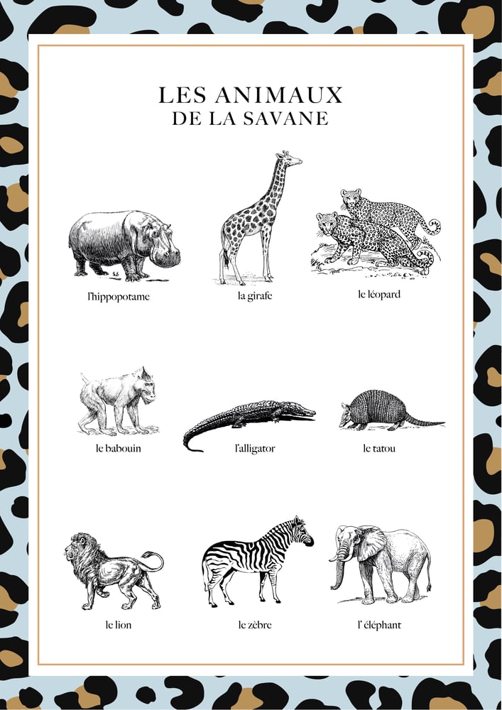 Image of Affiche Animaux de la savane