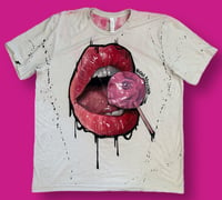 Image 1 of ‘EYE CANDY!’ HAND PAINTED T-SHIRT XL