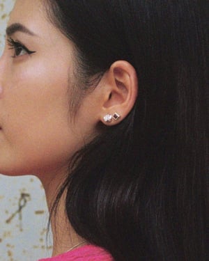 Image of Petite Silver Rock solid silver stud earrings