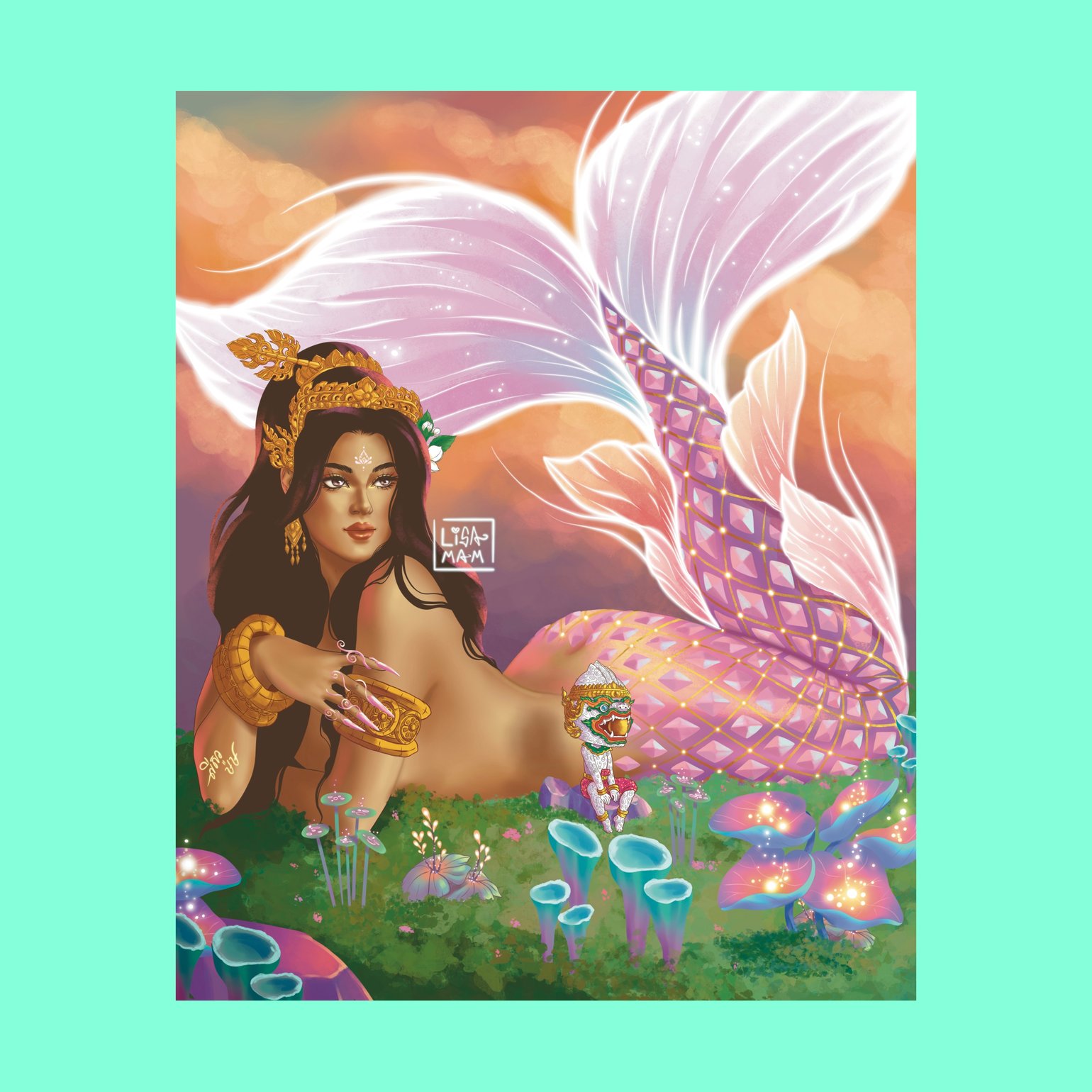 Image of SKY MERMAID - ART PRINT BY LISA MAM