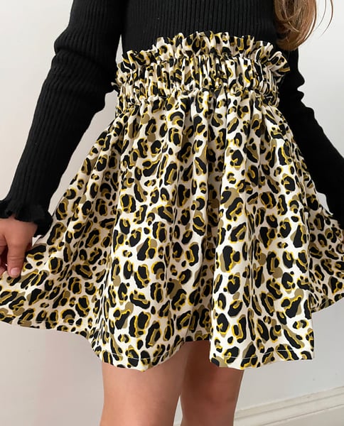 Image of Cream & Khaki Leopard Skirt/Bloomer Shorts 