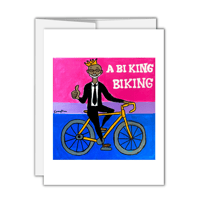 Bi King Biking greeting card
