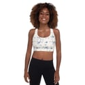 Florals and Spiders Blue Padded Sports Bra