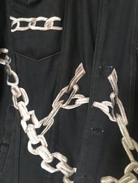 Image 3 of 3D Embroidered Broken Chains Jean Jacket