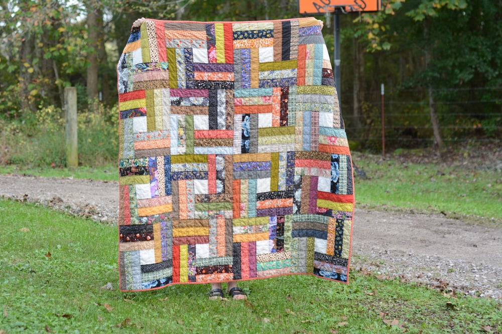 Image of Scrappy Square Dance Quilt