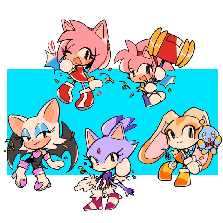YEA sonic GIRLS  acrylic charms