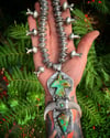 WL&A Black Bear Claw Thunderbird Squash Blossom Necklace - Length 24" - 395 Grams