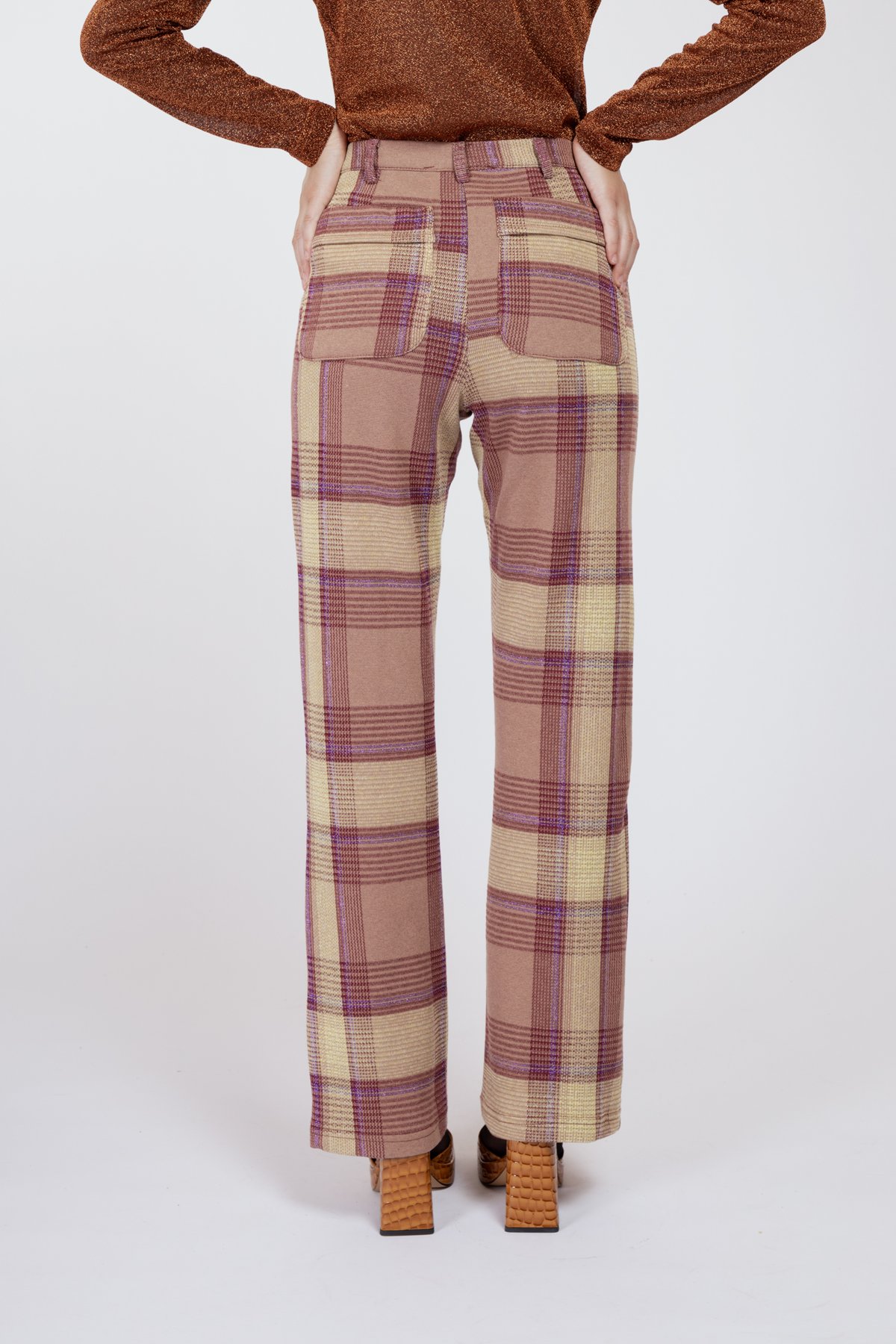 Image of PANTALONE PALERMO CHECK GIALLO € 151 - 50%