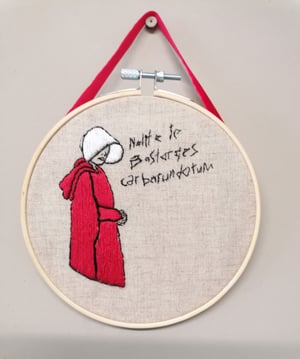 Offred, the handmaid's tale 6" embroidery hoop 