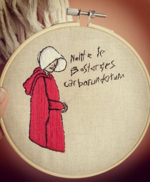 Offred, the handmaid's tale 6" embroidery hoop 