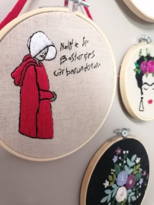 Offred, the handmaid's tale 6" embroidery hoop 