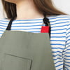 NEW! Split Leg Tie Apron for Potters & Makers with 3 Pockets. Dusty Green. No14:3 