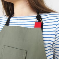 Image 3 of NEW! Split Leg Tie Apron for Potters & Makers with 3 Pockets. Dusty Green. No14:3 