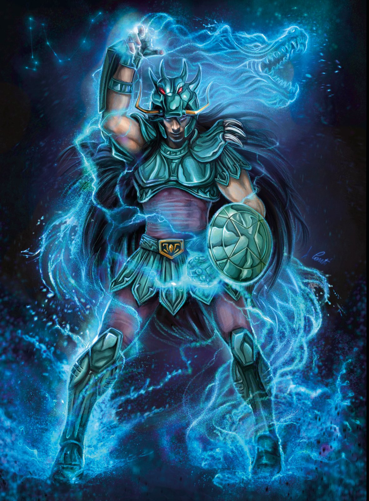 Saint Seiya - Shiryu maxi-print on 400gr. fine art canvas limited