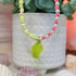 Leaf Charm Anklet - Pink/Yellow Image 2