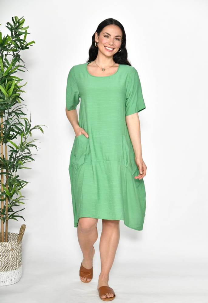 Image of Harper Cotton Pocket Dresses - Green