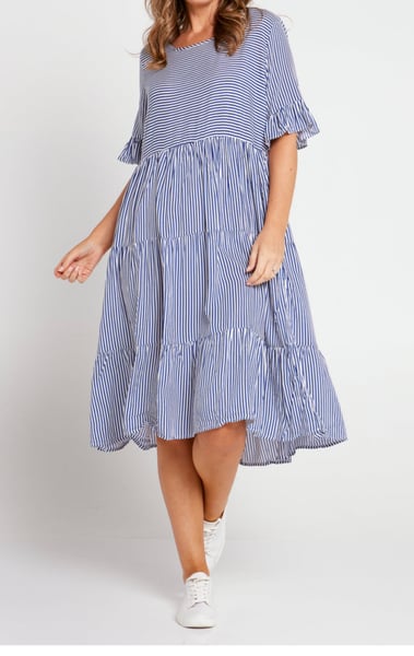 Image of Dallas Dress - Navy stripe