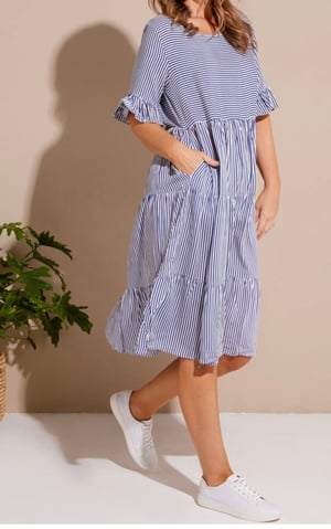 Image of Dallas Dress - Navy stripe
