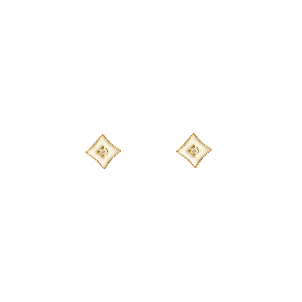 Image of Emma White Stud Earring