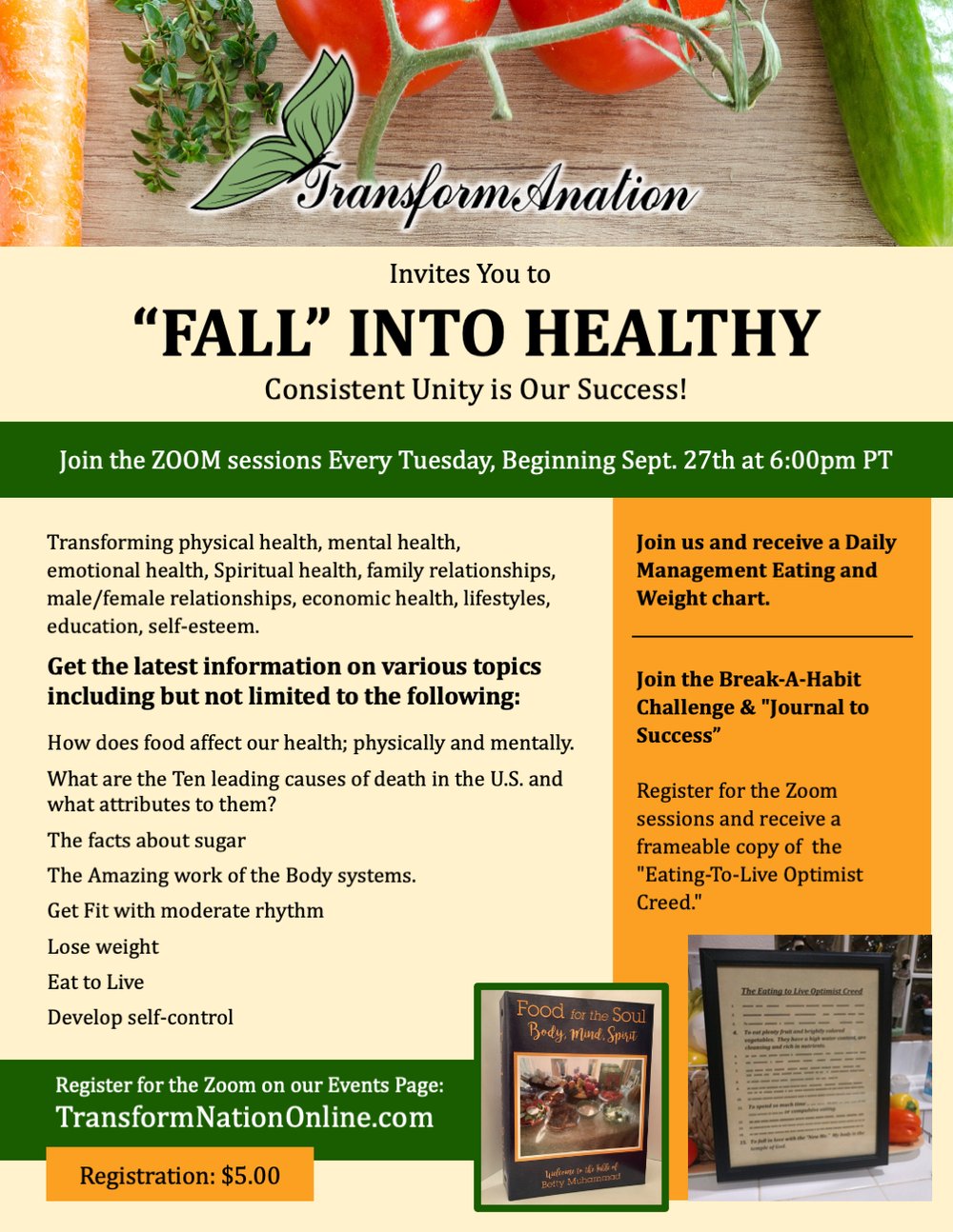 Image of Registration for "Fall" Into Healthy Zoom Sessions