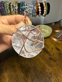 Image 2 of Clear Quartz Palm Stone Pendant
