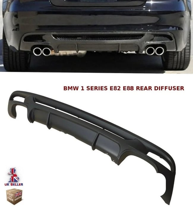 BMW 1 SERIES E82 E88 M PERFORMANCE QUAD REAR BUMPER DIFFUSER BLACK ...