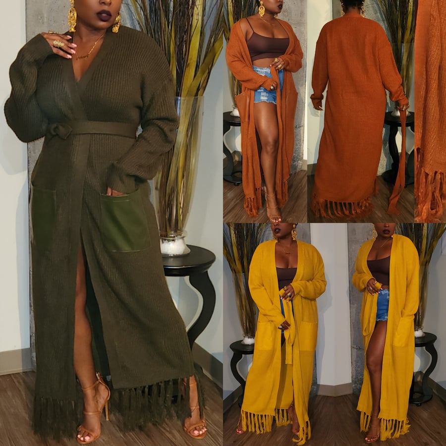 Image of The Fringe Maxi Cardigan-**Reg & Plus/Curvy**