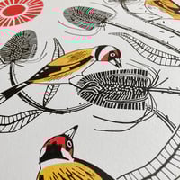 Image 3 of Goldfinches & Teasels A3 Riso Print
