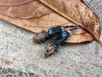 Image 4 of Organic Pod and Roman glass earrings/ n94