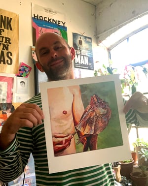 Image of A Boy and a Lizard - fine art print