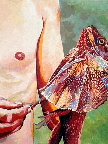 Image of A Boy and a Lizard - fine art print