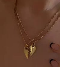 Couple Heart Necklace - Gold Plated 