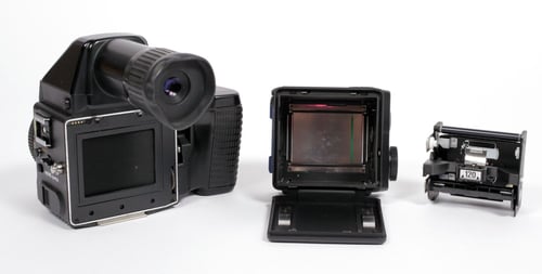 Image of Mamiya 645 Super Medium format camera W/ AE Prism + 80mm lens + 120 back