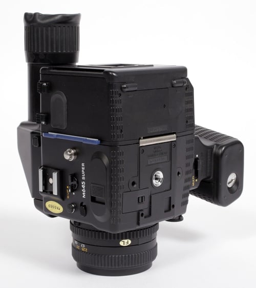 Image of Mamiya 645 Super Medium format camera W/ AE Prism + 80mm lens + 120 back