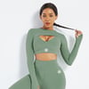 Green, Waistdear 3 pieces sport wear seamless high waist women yoga set and gym fitness set